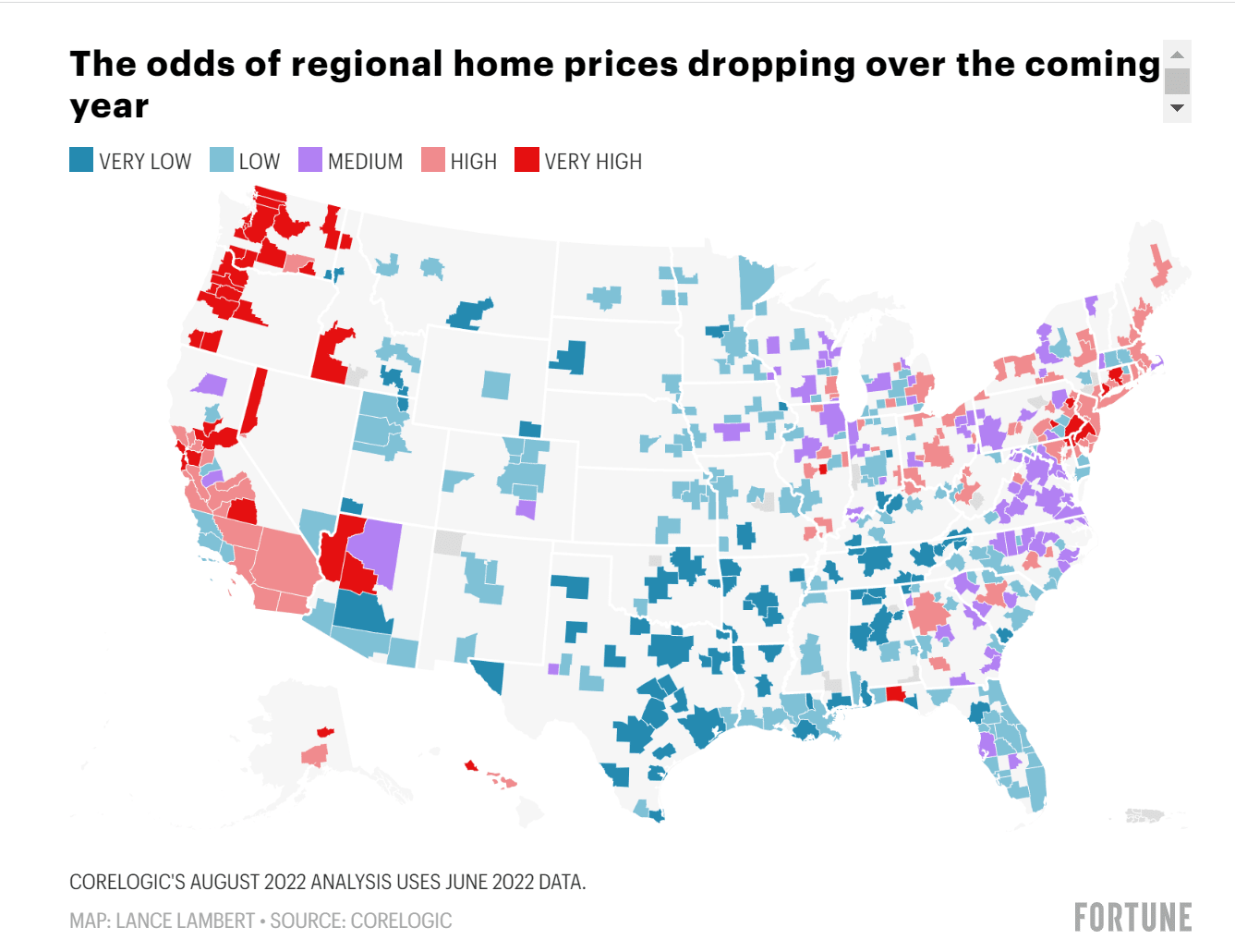 Revised Odds of falling home prices in your local housing market, as